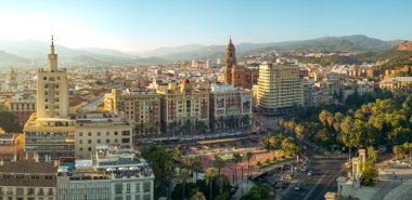 Malaga şehrinin hava görüntüsü