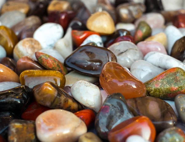 Různé barvy sbírka minerálních kamenů — Stock fotografie