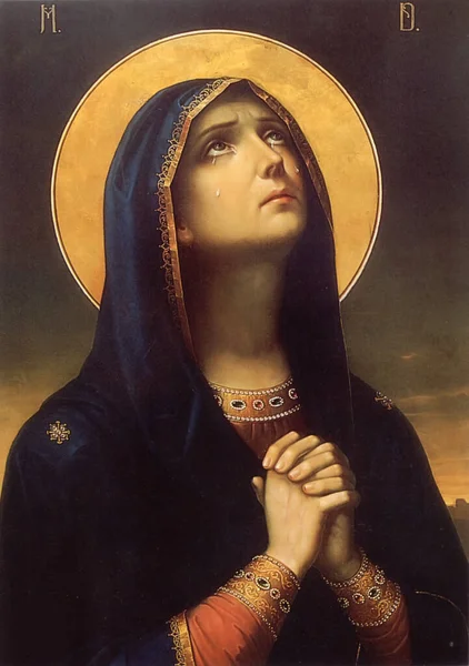 Neamt County Romanya, 10 Haziran 2009. Bakire Meryem 'in ikonu - Tanguirea, Romanya Manastırı, Neamt ilçesinden.