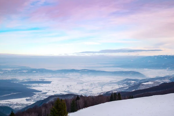 Invierno Las Montañas Cindrel Rumania Pico Magura 1304M — Foto de Stock