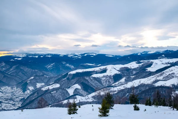 Invierno Las Montañas Cindrel Rumania Pico Magura 1304M — Foto de Stock