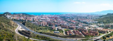 Malaga şehri, Endülüs, İspanya üzerine panoramik manzara