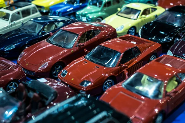 Malaga Spain May 2018 Many Multi Colored Toy Cars Expo — Stock Photo, Image
