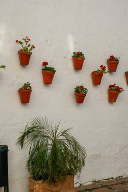 Marbella, İspanya - 26 Ağustos 2018. Marbella, Costa del Sol, Endülüs, İspanya ve Avrupa 'da tipik bir İspanyol mimarisi.