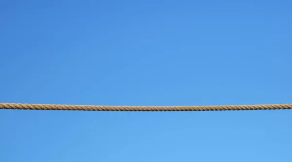 Empty Rope Stretched Blue Background — Stock Photo, Image