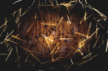 Koyu arkaplanda eşleşen çubuklar yığını