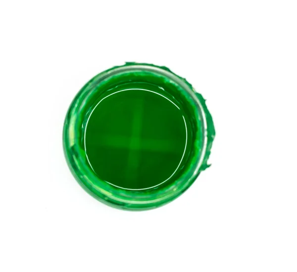 Üveg Zöld Akril Festékkel — Stock Fotó