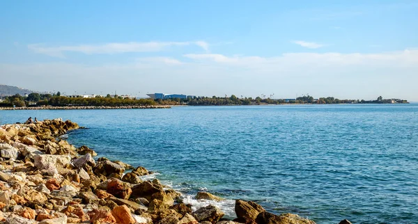 Playa Kalamaki Febrero Desde Atenas Grecia — Foto de Stock