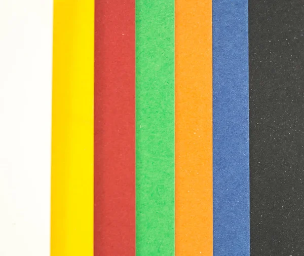 Vellen Gekleurd Papier Witte Achtergrond — Stockfoto