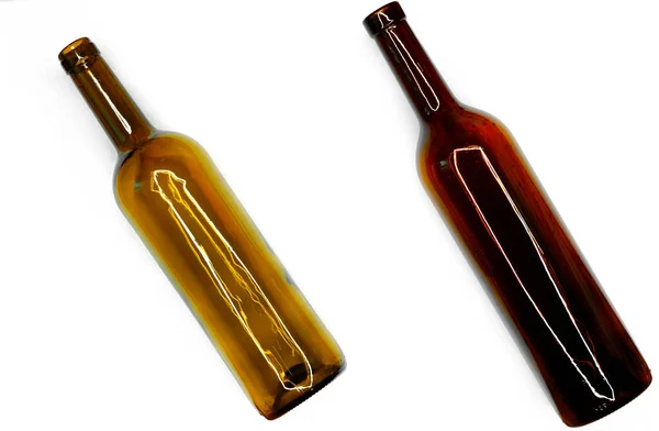 Botellas Vino Sobre Fondo Blanco —  Fotos de Stock