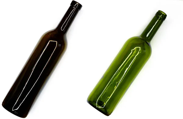 Botellas Vino Sobre Fondo Blanco —  Fotos de Stock