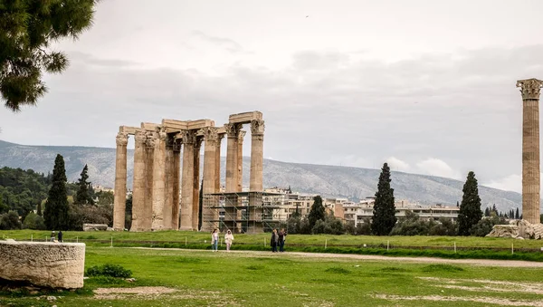 Atenas Grecia Febrero 2020 Templo Zeus Olímpico También Conocido Como — Foto de Stock