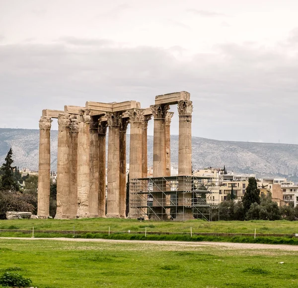 Atenas Grecia Febrero 2020 Templo Zeus Olímpico También Conocido Como — Foto de Stock
