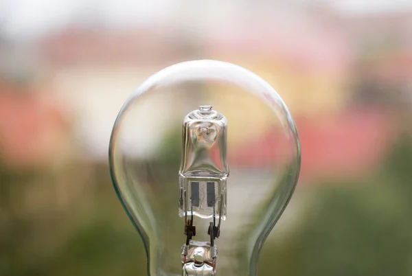 halogen light bulb in the window