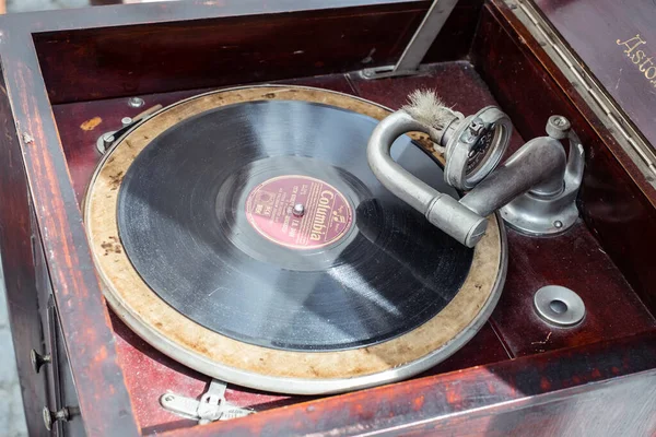 Sibiu City Romania September 2019 Vintage Gramophone Vinyl Market — Stock Photo, Image