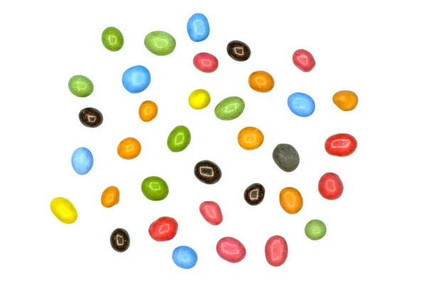 Kleurrijke Snoepjes Geïsoleerd Witte Achtergrond — Stockfoto