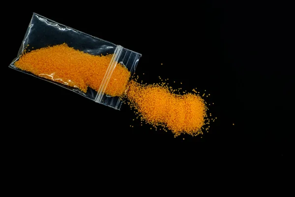 Műanyag Boríték Narancs Gyógyszerekkel — Stock Fotó