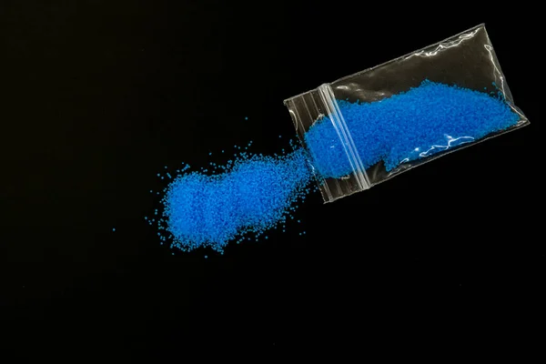 Sobre Plástico Con Medicamentos Azules —  Fotos de Stock