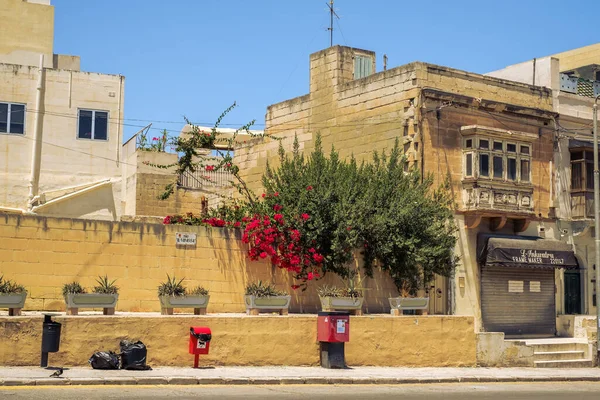 Albert City Μάλτα Ιουλίου 2019 Παραδοσιακή Μαλτέζικη Αρχιτεκτονική Στην Πόλη — Φωτογραφία Αρχείου