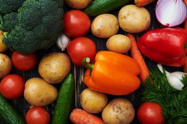 Organik gıda arka plan görünümünü yukarıda