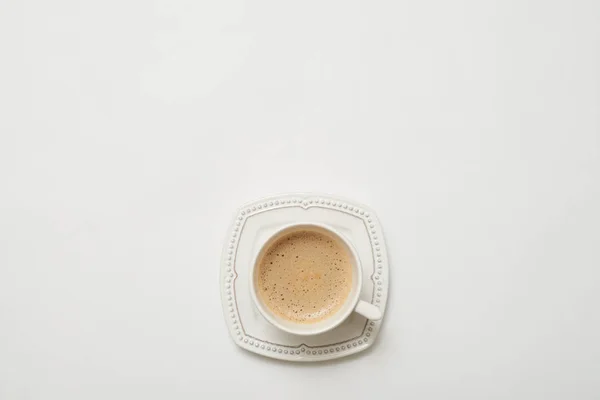 Flat lay of dark coffee with copy space — Stock Photo, Image