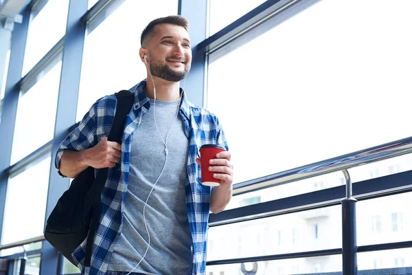 Gelukkig man met kop — Stockfoto