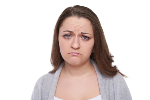 Sad woman looking at camera — Stock Photo, Image