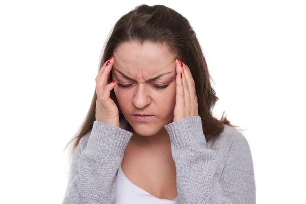 Close-up of woman with migraine — Stock Photo, Image