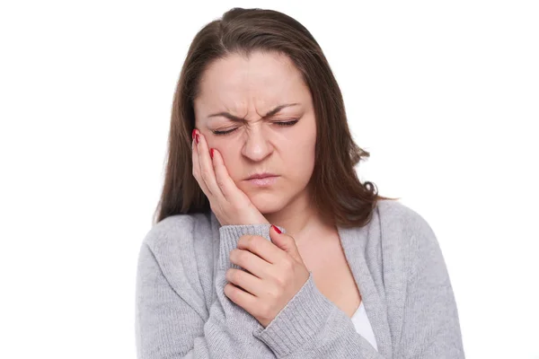 Young woman has problem with her tooth — Stock Photo, Image