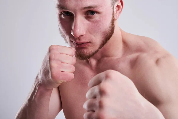 Närbild av ung boxare — Stockfoto