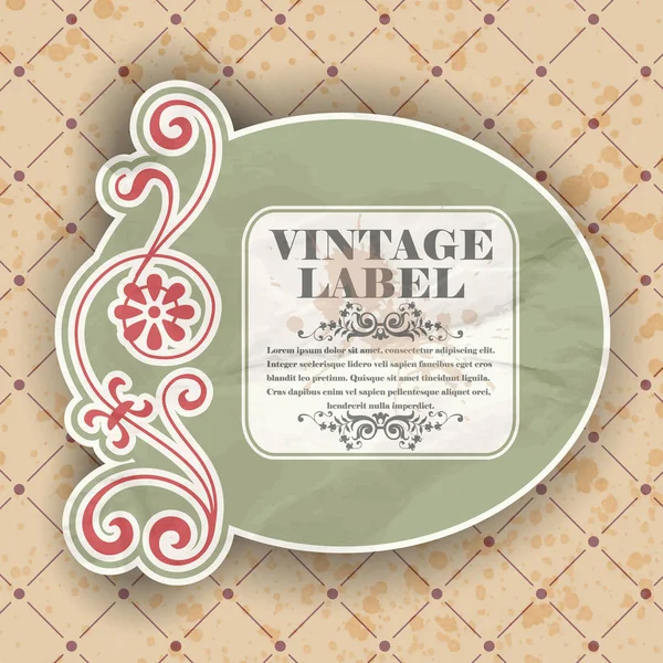 Étiquette cadre vintage — Image vectorielle