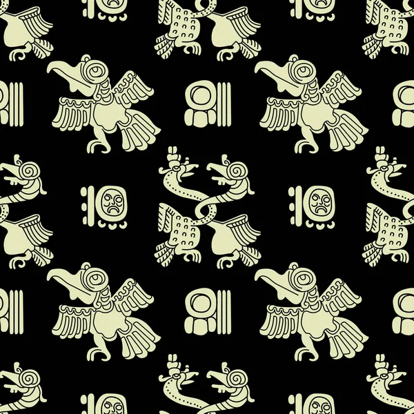 Seamless pattern in Maya style — Stock Vector