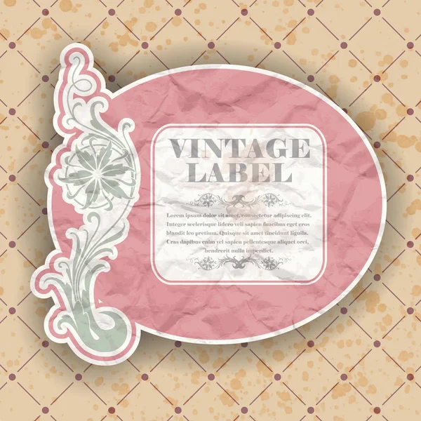 Plantilla etiqueta Vintage — Archivo Imágenes Vectoriales