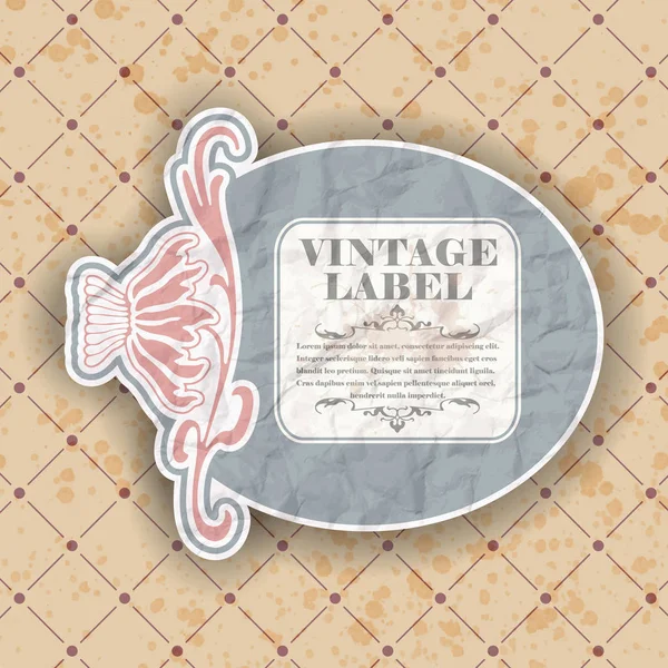 Design etichetta vintage — Vettoriale Stock