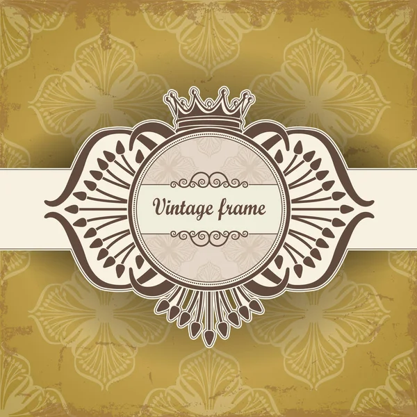 Vector Illustration Vintage Background Crown Place Text — Stock Vector