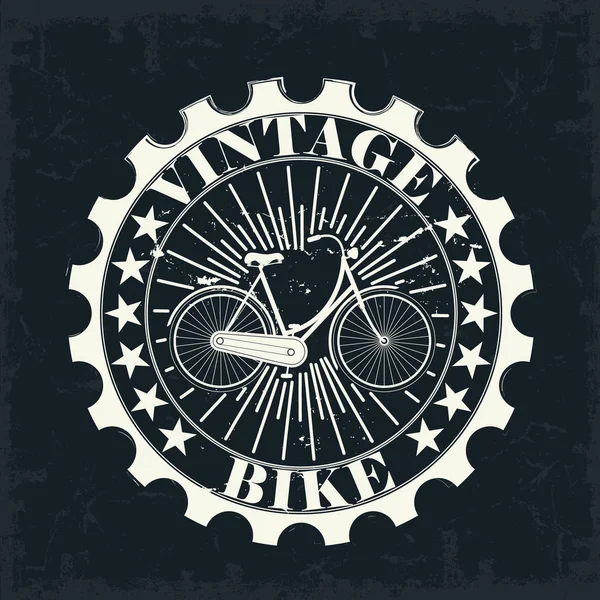 Vintage Logo Van Citybike Zwarte Achtergrond — Stockvector