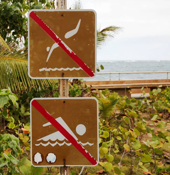No Swimming and No Diving sign