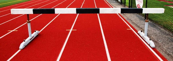 Steeplechase barrier on a track