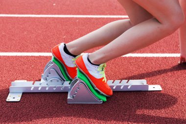Bloklar halinde kadın sprinter