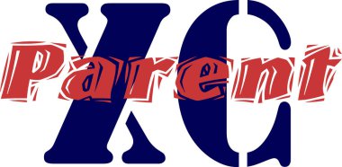 Kırmızılı ebeveyn sözcüğüyle mavi bir X ve mavi C ortasından büyük bir arkaplanla geçiyor..