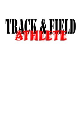 Parça ve Alan metni siyah ve atlet metni beyaz arkaplan ile kırmızı.