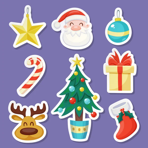 Set autocollants de Noël — Image vectorielle