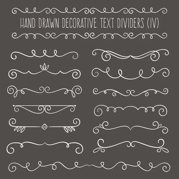 Hand drawn decorative text dividers on blackboard background — Stock Vector
