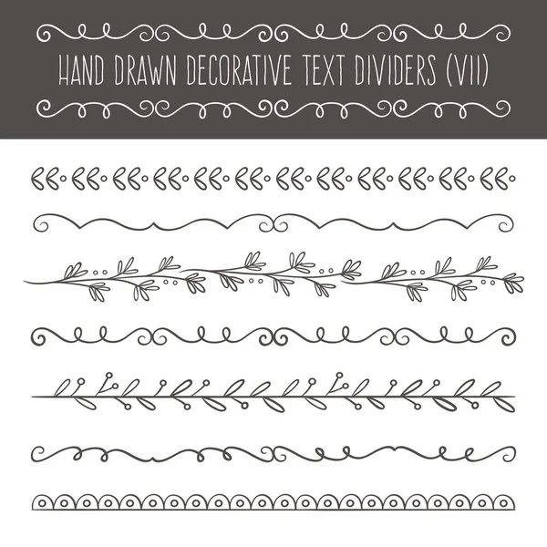 Collection of cute hand drawn vintage borders. — Stock Vector