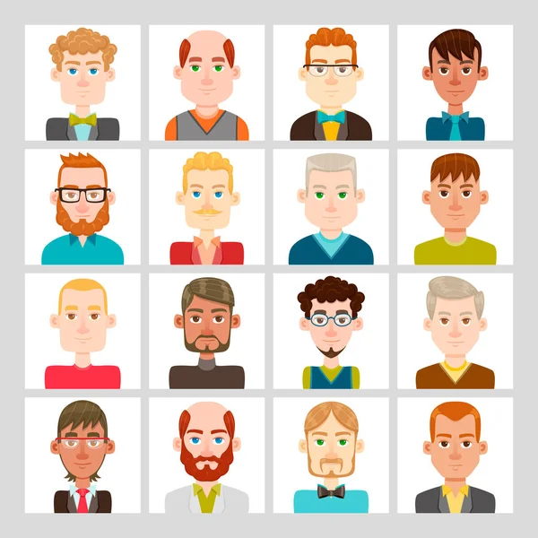 Mannen avatar set — Stockvector