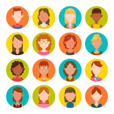 kadın avatar kümesi