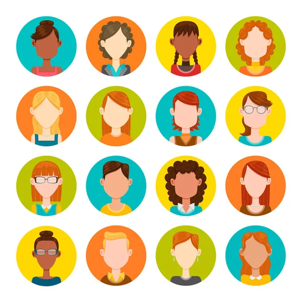 Vrouwen avatar set — Stockvector