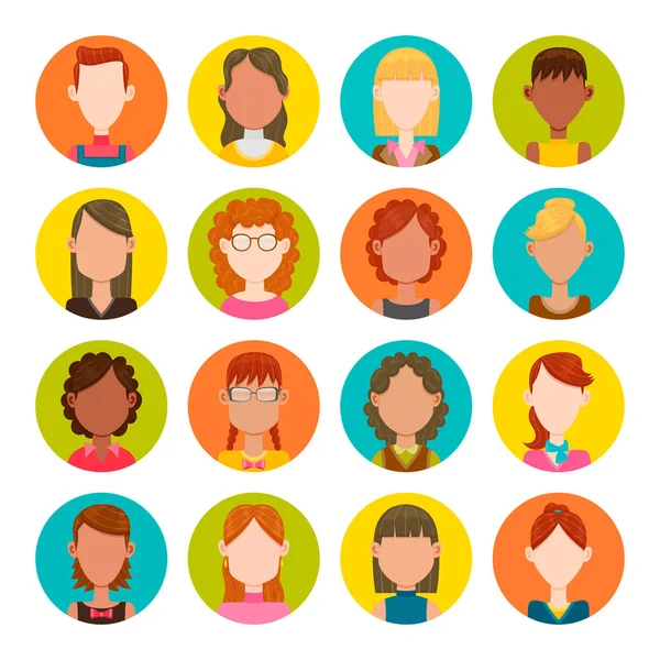 Vrouwen avatar set — Stockvector