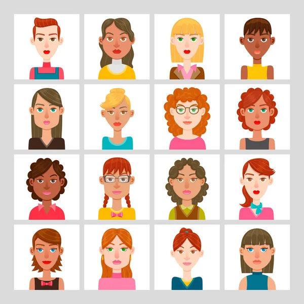 Vrouwen avatar set — Stockvector