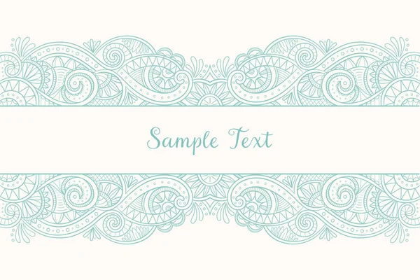 Hand drawn background lace pattern design template — Stock Vector